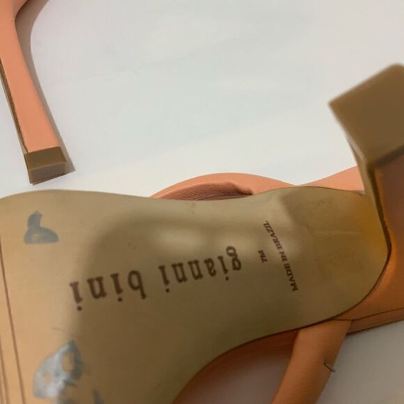 Gianni Bini Bement Leather Tubular Thong Dress Sandals corral - Picture 7 of 10